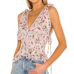 LPA Kaya V-Neck Peplum Tie Tank Top M [SOLD OUT]